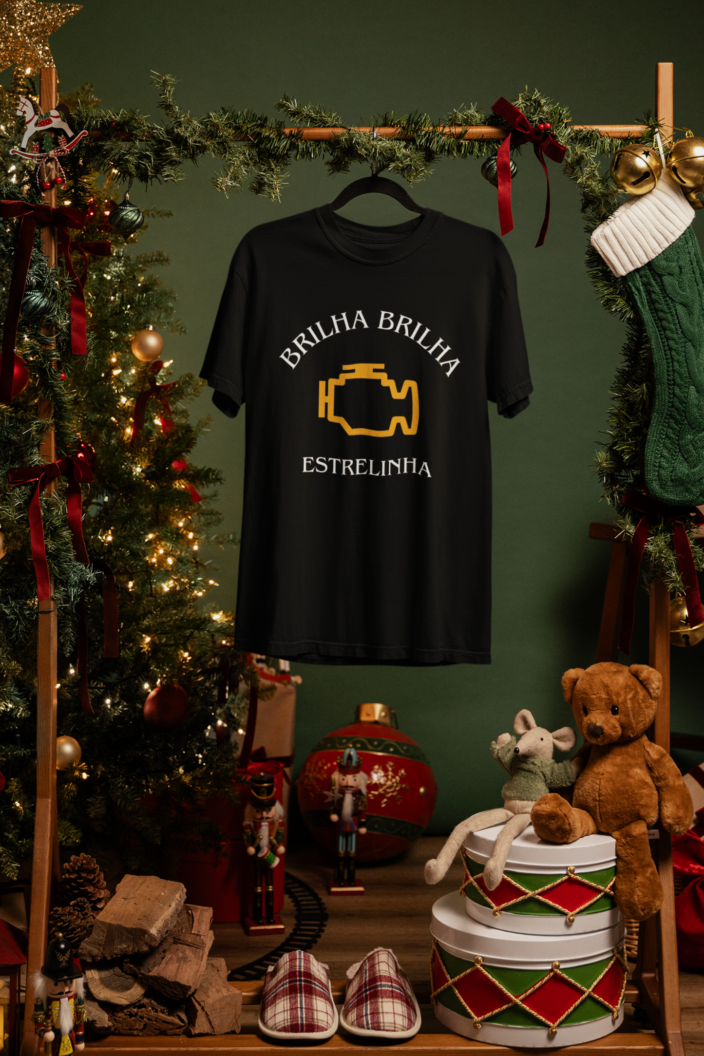 Camiseta Preta Brilha Estrelinha