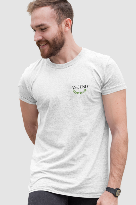Camiseta Premium Branca Folhas Oliveira