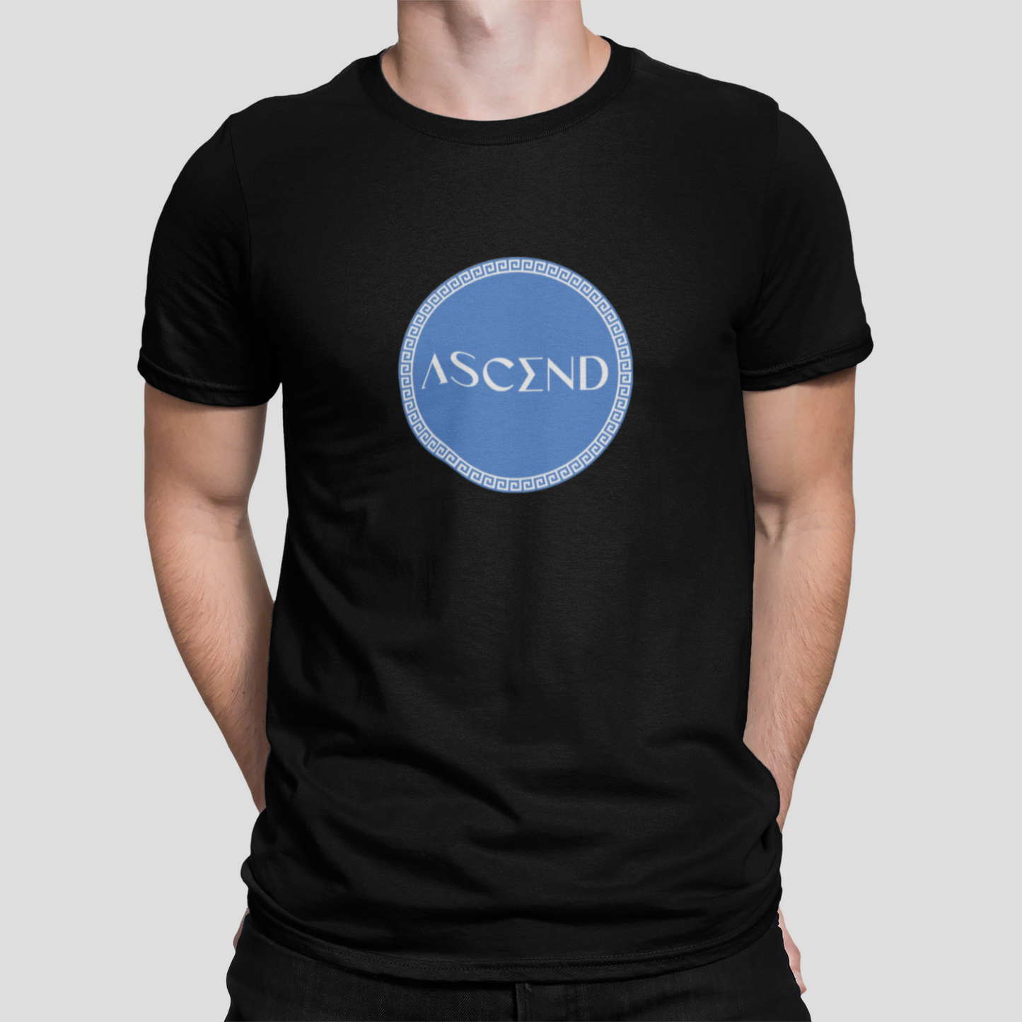 Camiseta Premium Ornamento Azul All White