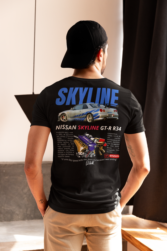Camiseta Nissan GTR Skyline R34 do Brian