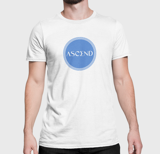 Camiseta Premium Ornamento Azul Branca
